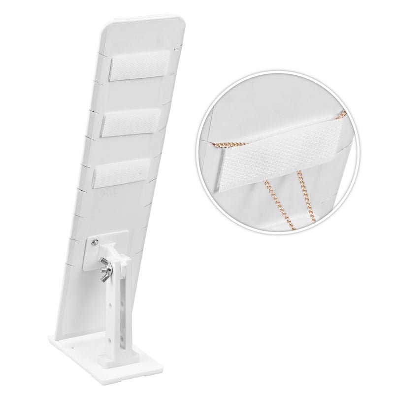 MOOCA 2 Pcs Set Multiple Pendant Necklace Display, Chain Display Stand, with Adjustable Stand for 9 necklaces, White Leatherette, 2.75 W x3.5 D x 12 H in - Image 5